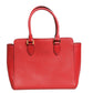 Red Saffiano Lux and Soft Leather Small Tote
