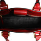 Red Saffiano Lux and Soft Leather Small Tote