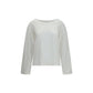 White Cotton Long Sleeve T-Shirt