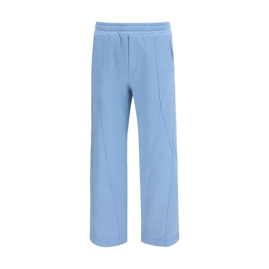 Blue Cotton Casual Pants