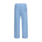 Blue Cotton Casual Pants