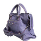 Purple Leather City Bag With Hardware