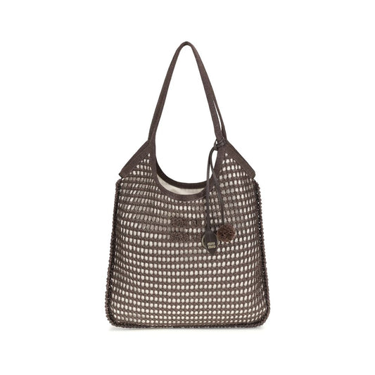 Brown Viscose Shoulder Bag