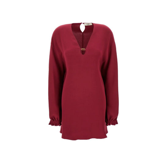 Purple Silk Casual Dress