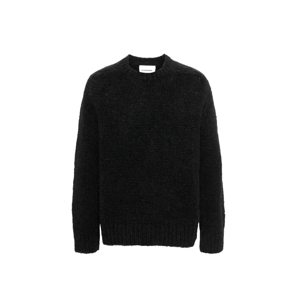 Black Alpaca Leather Sweatshirt