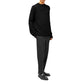 Black Alpaca Leather Sweatshirt
