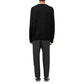 Black Alpaca Leather Sweatshirt