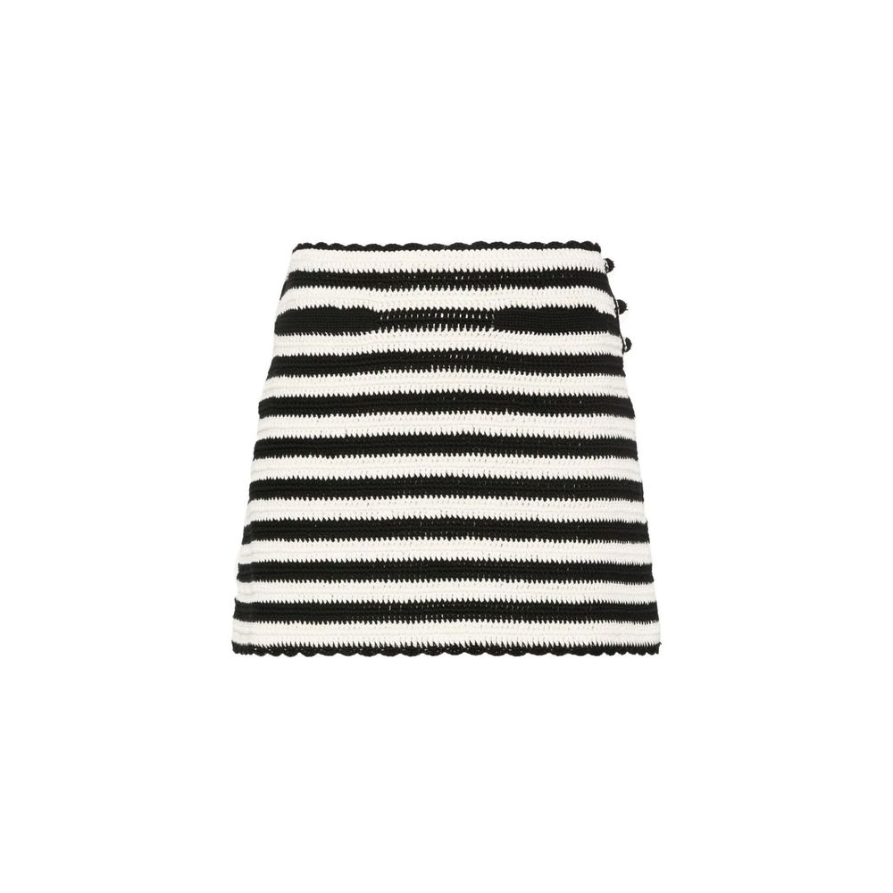 Black Cotton Mini Skirt