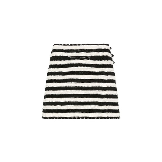 Black Cotton Mini Skirt