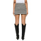 Black Cotton Mini Skirt