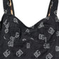 Black Cotton DG Logo Patterned Mini Dress
