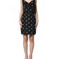 Black Cotton DG Logo Patterned Mini Dress