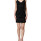 Black Floral Sheath Sleeveless Mini Dress
