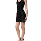 Black Floral Sheath Sleeveless Mini Dress