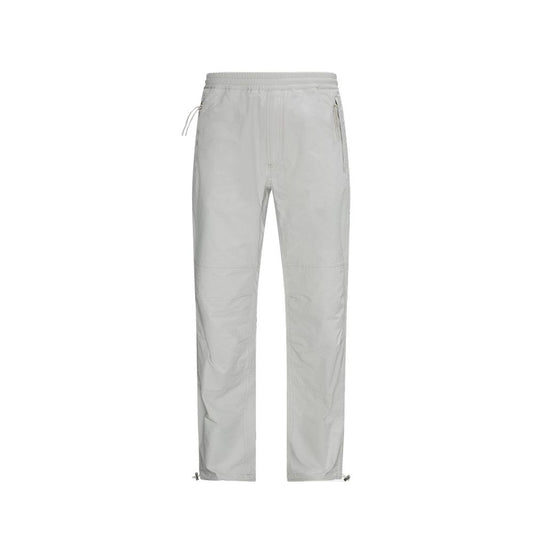 Gray Polyester Casual Pants