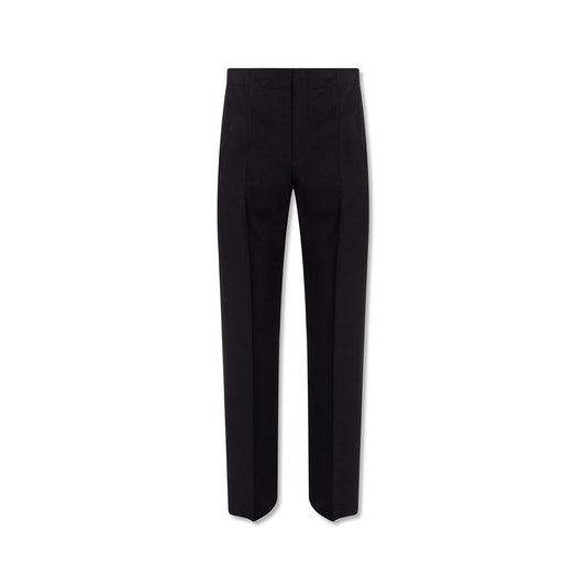 Blue Cotton Casual Pants