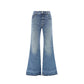 Blue Cotton Flared Jeans