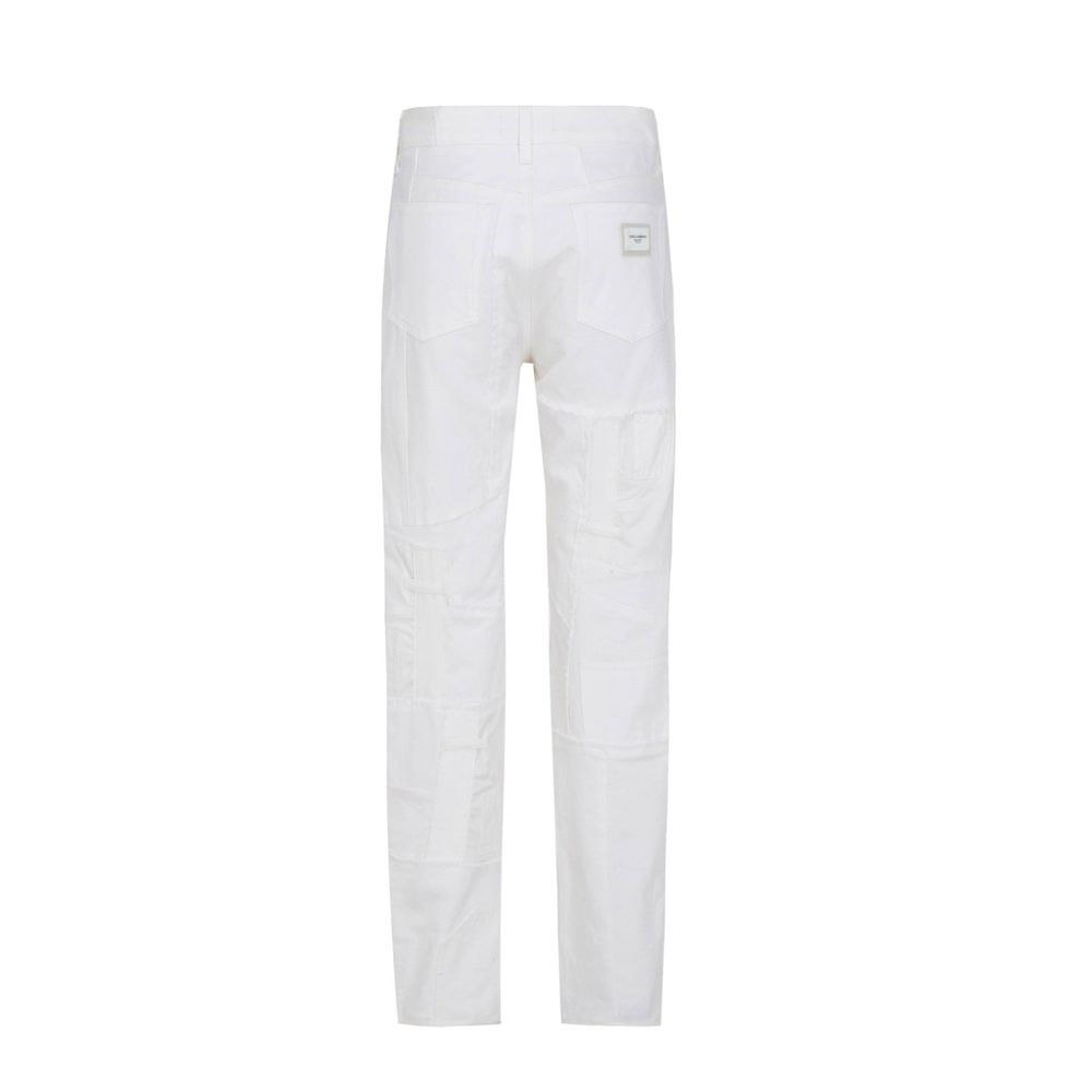 White Cotton Cargo Pants