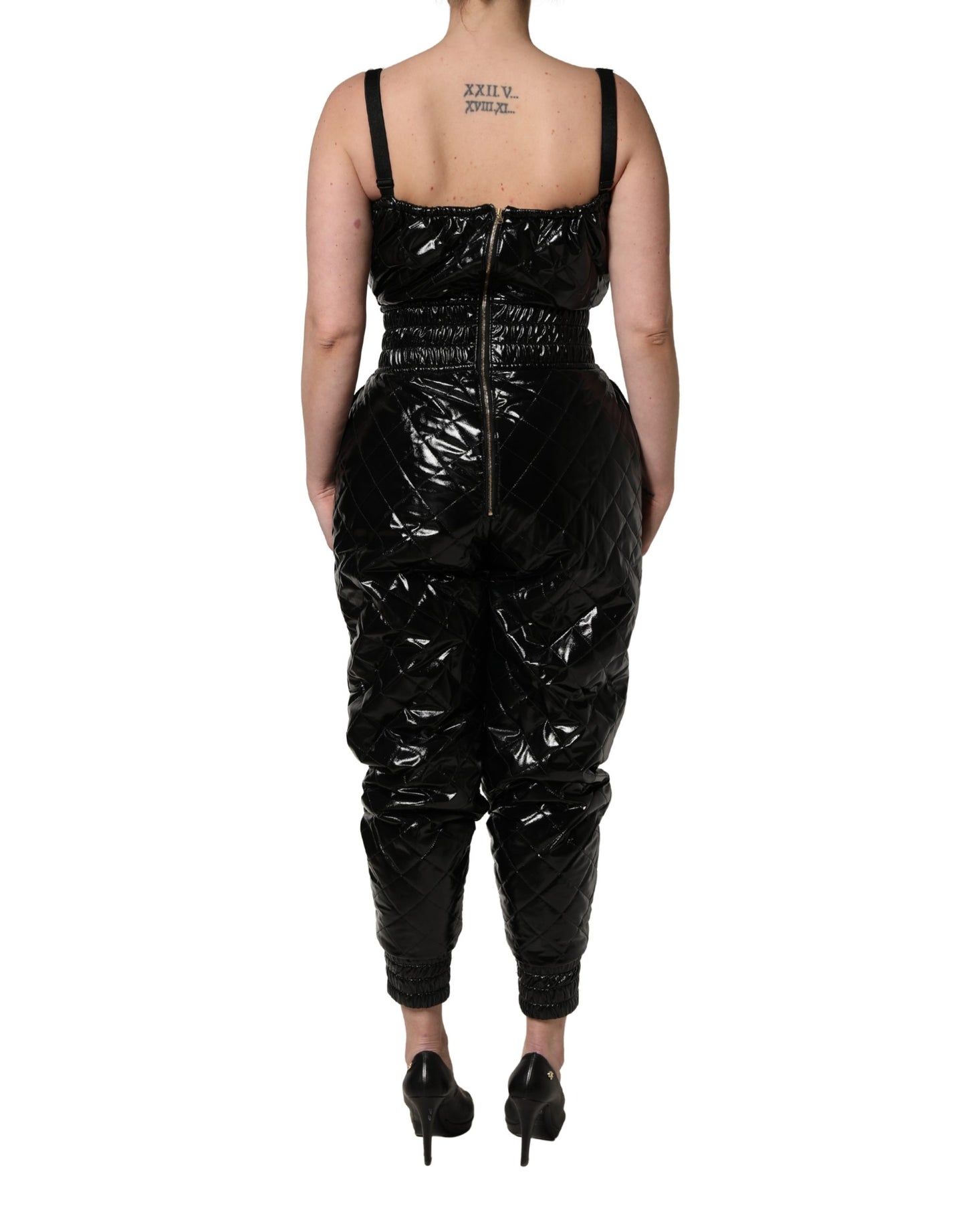 Black Sleeveless Romper Jumpsuit Dress