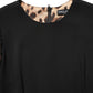 Black Viscose Lace Long Sleeves Mini Dress