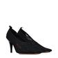 Black Fabric High Heel Pumps