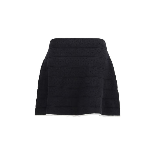 Black Cotton Mini Skirt