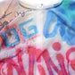 Multicolor Graffiti Print Tulle Sheath Midi Dress