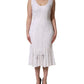 White Floral Lace Sleeveless Midi Dress