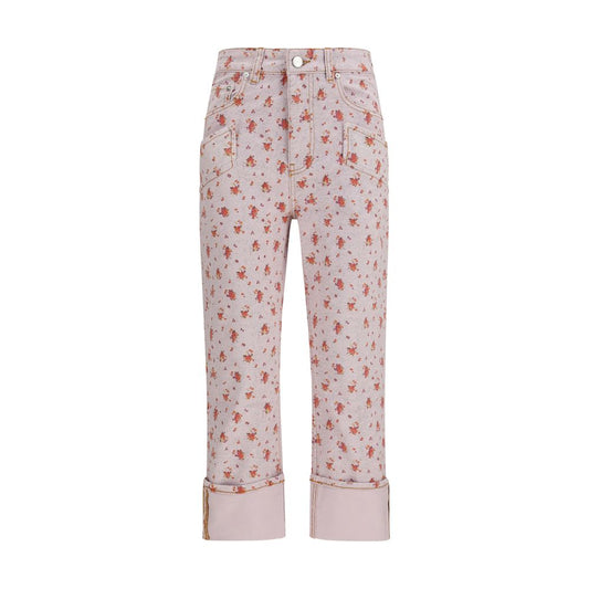 Multicolor Cotton Cropped Pants