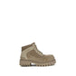 Beige Cotton Lace-Up Boots