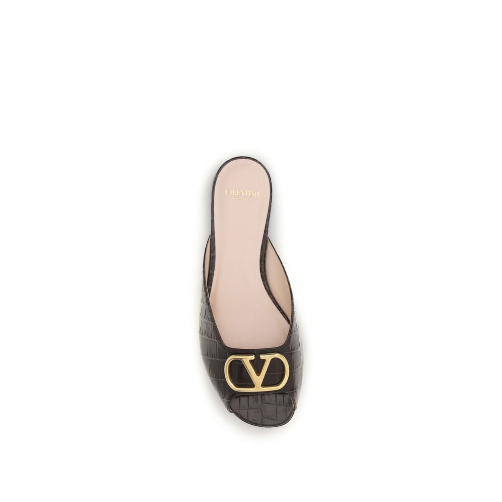Brown Calf Leather Bos Taurus Flat Sandals
