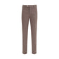 Brown Cotton Casual Pants