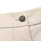 Beige Cotton Mid Waist Cropped Trouser Pants