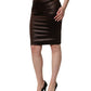 Brown Acetate High-Waisted Pencil Cut Skirt
