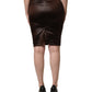 Brown Acetate High-Waisted Pencil Cut Skirt