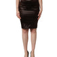 Brown Acetate High-Waisted Pencil Cut Skirt