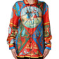 Multicolor Printed Long Sleeve Button Down Shirt Top