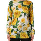 Yellow Rose Floral Long Sleeves Blouse Top