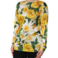 Yellow Rose Floral Long Sleeves Blouse Top