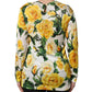 Yellow Rose Floral Long Sleeves Blouse Top