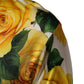Yellow Rose Floral Long Sleeves Blouse Top