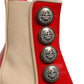 Red Button Embellished Ankle Boots Shoes
