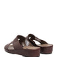 Maroon Leather Cutout DG Logo Sandals Shoes