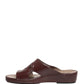Maroon Leather Cutout DG Logo Sandals Shoes
