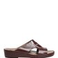 Maroon Leather Cutout DG Logo Sandals Shoes