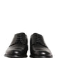 Black Calfskin Leather Derby Men Dress Shoes