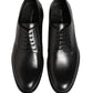Black Calfskin Leather Derby Men Dress Shoes