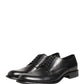 Black Calfskin Leather Derby Men Dress Shoes