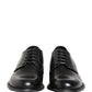 Black Calfskin Leather Derby Men Dress Shoes
