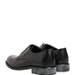 Black Calfskin Leather Derby Men Dress Shoes